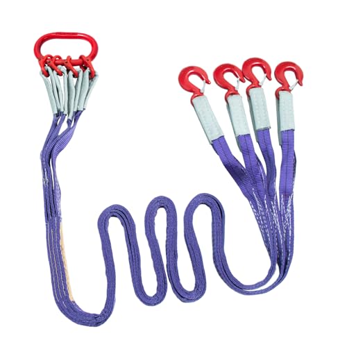 10 ft 4-Leg Web Bridle Lifting Sling, 8800 lb WLL | Safety-latch hooks, top master link, sewn load tag, taller hoist setups - size: 10 ft