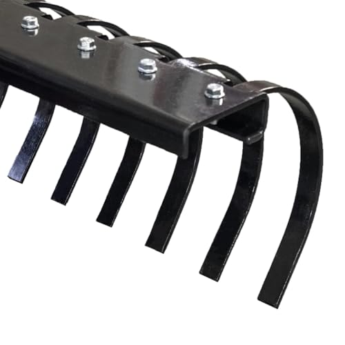 IMPACT IMPLEMENTS® Cat-0 Agricultural Field Landscape Rake with Spring Steel Tines for Quick Clearing of Field Debris, Leaves, Thatch and More.
