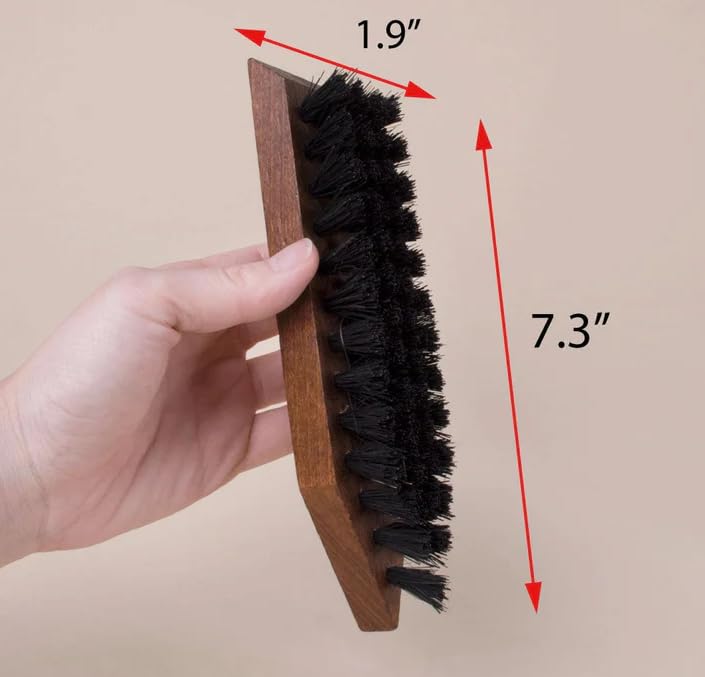 FootFitter Coco Bristle Sole Scrubber Brush for Shoe & Boot Cleaning | Sole Scrubbing Brush with Ultra Firm Polished Hardwood Design for Removing Tough Dirt on Leather & Rubber (Made in Germany)