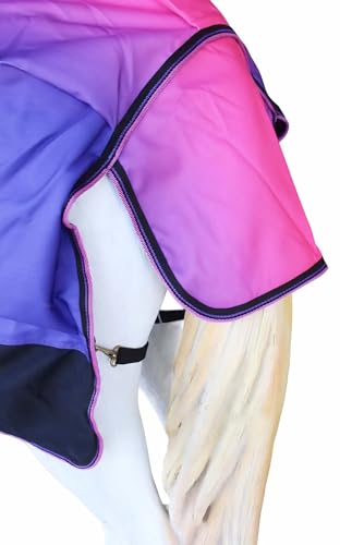 Challenger 1200D Turnout Waterproof Rain Horse Sheet Light Winter Blanket 393B - color: Berry Ombre, size: 68 inches