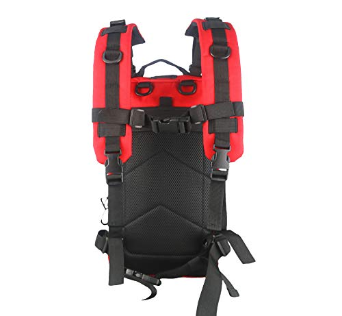 Lightning X Stocked EMS/EMT Trauma & Bleeding First Aid Responder Medical Backpack + Kit (Red) - color: Red
