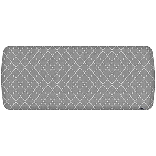 GelPro Elite Premier Gel Anti-Fatigue Kitchen Comfort Floor Mat, 20x48”, Trellis Classic Grey - color: Trellis Classic Grey, size: 48"L x 20"W x 0.8"Th