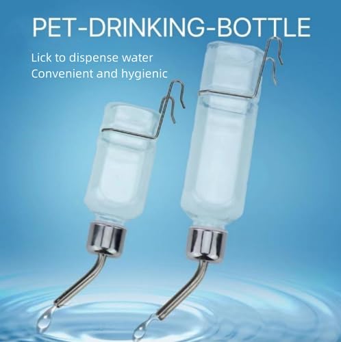 2 Pcs Pet Cage Water Bottle No Drip Small Animal Water Bottle, Hanging Waterer for Rabbit, Guinea Pig, Hedgehog, Squirrel, Rat, Chinchilla, Hamster Dispenser Bottle