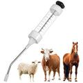 yeesport 500ml Metal Feeding Gun, Dosing Syringe for Cattle Sheep Horses | Adjustable dosing with scale; curved nozzle protects mouth; ergonomic grip; easy disassembly for cleaning; for pigs too