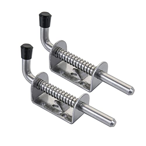 Spring Loaded Gate Latch Pin Barrel Bolt 5in Durable 304 Stainless Steel Heavy Duty - 2pcs - style: Stainless Steel 2pcs