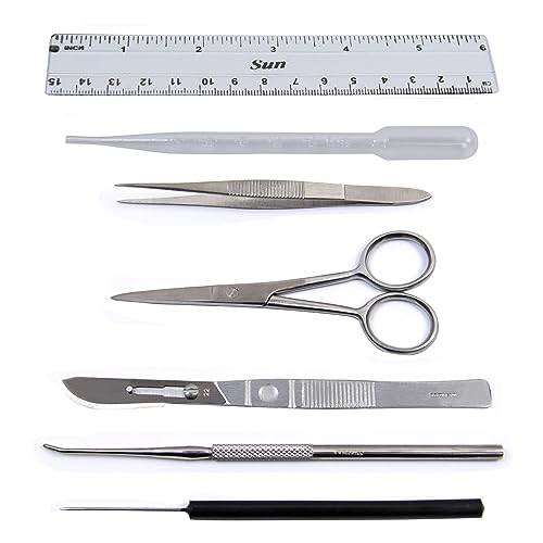 Dissection Kit for Biology Lab & Anatomy - Stainless Steel Scalpel Knife Set for Medical & Veterinary Students, KIT1023-7 Pcs - style: KIT1023 - 7 Pcs