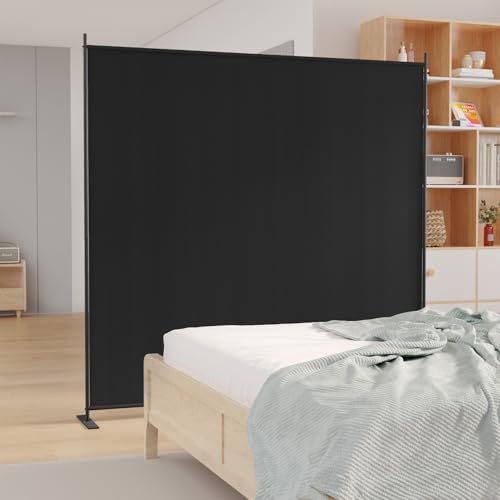 C-Hopetree 1 Panel Room Divider, 6 Ft Tall Indoor Folding Privacy Screen, Portable Partition Separator, Freestanding Separation Temporary Wall for Office, Bedroom, 71" W X 71" H, Black - size: 1-Panel