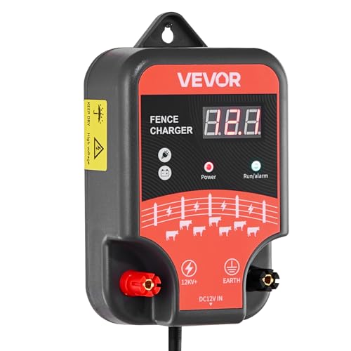 VEVOR Electric Fence Charger, 10kV 3J, AC DC Electric Fence Energizer with LED Indicator, 1.86 Miles Range, Powerful Plug-in Fences Charger, Prevents Wild Animals Intrusion for Livestock Poultry - style: 3J