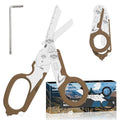 6-in-1 Heavy-Duty Emergency trauma shears (Bean Sand Colour) | Multifunctional Life-Saving Tool|Suitable for Emergency Rescue|Outdoor Exploration|DIY Construction and Maintenance - color: Bean Sand Colour