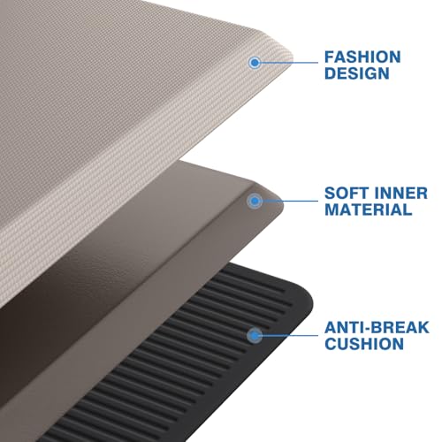 StepRite 1-Inch Kitchen Mats for Floor, 2-Piece Anti-Fatigue Rugs, Khaki | 20" x 32" + 20" x 48", extra-thick cushioning, water-resistant, easy to clean, non-slip, for kitchens and standing desks - color: Khaki, size: 20" x 32"+20" x 48"- 1 inch