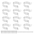 M METERXITY 12-Pack 1-3/8" Brace Bands Chain Link Fence Parts | Galvanized Steel Chain Link Brace Band with Bolts and Nuts for Fence, Gate, Posts, Rust-Resistant [Silver] - size: 1-3/8"