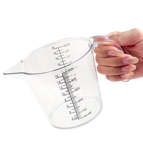 16 oz (2 Cup) Liquid Measuring Cup, Food-Grade Plastic Measuring Cup with Laser-Etched Markings, Clear Single Measuring Cup - size: 16 fl oz