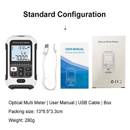 TM570 Fiber Optic Tester 3-in-1 — Optical Power Meter -70~+10 dBm, VFL Visual Fault Locator & RJ45 Cable Tester, Rechargeable Li-ion, FC/SC/ST, Compact 130g Fiber Light Meter