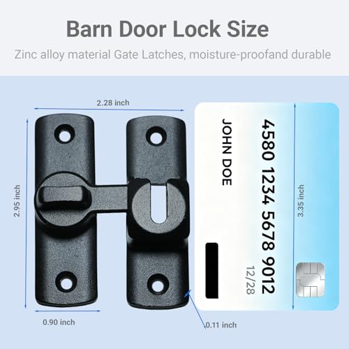 Upgraded Sliding Barn Door Lock - 90/180 Degree Flip Door Latch | Safety Protection Sliding Gate Latches, flip latch lock for Barns, Gardens, Bathrooms, Cabinets, Windows & Sliding Door