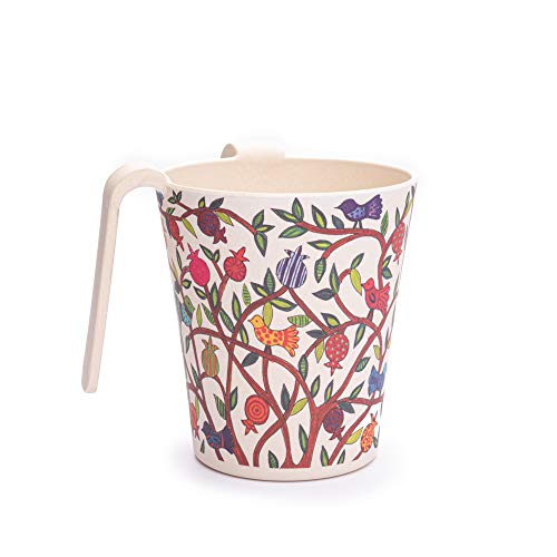 EMANUEL Yair Bamboo Hand Washing Cup for Netilat Yadayim Traditional Jewish Judaica (Birds NYO-2) - style: Birds NYO-2