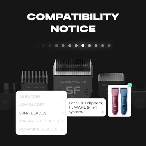 Professional #7F Clipper Blade – Fixed 3mm (1/8”) Hybrid Stainless Steel Grooming Blade for Dogs & Cats, Compatible 580 & Wahl 5-in-1 Systems, Built-in Guide for Smooth, Even Cutting - size: 3mm - 1/8"