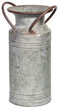 Red Co. 13” Large Decorative Farmhouse Galvanized Metal Milk Can Planter Vase with Handles