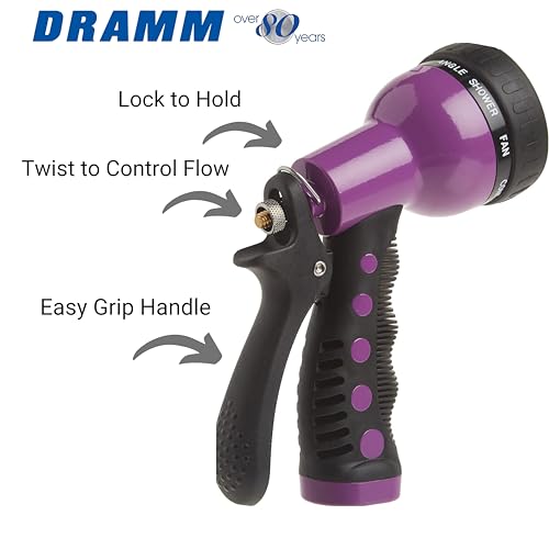 Dramm Revolver Heavy Duty Metal Garden Hose Nozzle – 9 Spray Patterns, High Pressure Jet, Thumb-Control Flow, Ergonomic Grip – Red (Pack of 6) - color: Red, size: No Size (Pack of 6), style: 9-Pattern Revolver