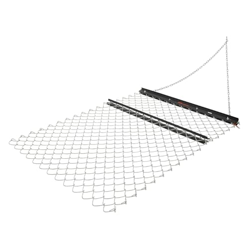 VEVOR Drag Harrow, 4 x 5 ft Chain Harrow - Made from Q235 Steel, UTV Tractor Attachments for Landscape Leveling or Sod Prepping, Durable Harrow Rake for Gravel Driveway, Farm Field Garden Black - size: 4 x 5 ft