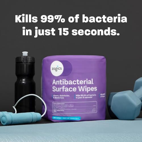 Zogics Antibacterial Disinfecting Wipes, 800 Count Roll | EPA registered, 15-second kill time, For hard nonporous surfaces, For countertops, door handles and equipment - size: 800 Count (Pack of 1)