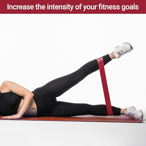 TechStone Resistance Bands Set – 5 Levels Loop Exercise Bands for Men & Women, Elastic Workout Bands for Home Gym, Training, Yoga & Fitness, Carry Bag Included - color: Red