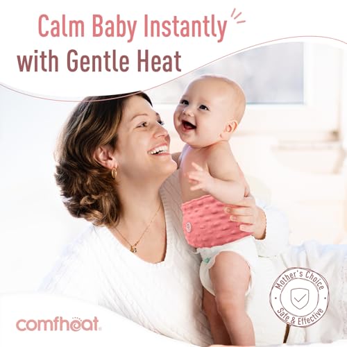 Colic and Gas Relief for Newborns and Infants, Heated Tummy Wrap | Baby Swaddling Belt with Soothing Warmth, Natural Relief for Upset Stomach in Babies Toddlers, 0-3 Years (Watermelon Red) - color: Watermelon Red