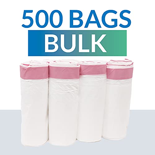Reli. 6-10 Gallon Trash Bags Drawstring | 500 Count Bulk | 22"x23" | White Trash Can Liners | 6, 8, 10 Gallon Drawstring Garbage Bags | Small - Medium