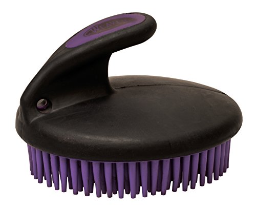 Weaver Equine Palm-Held Fine Curry with Small Rubber Bristles, Purple/Black - color: Purple/Black