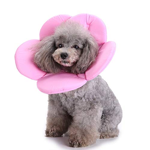 Dogs Cats Medical Grooming Pet E-Collar Recovery Remedy Protective Dog Lick Caught Soft Sponge Adjustable Postoperative Kit for Small and Medium Dog (Pink, L (neck's Girth 12.6" to 13.3")) - color: Pink, size: L (neck's girth 12.6" to 13.3")