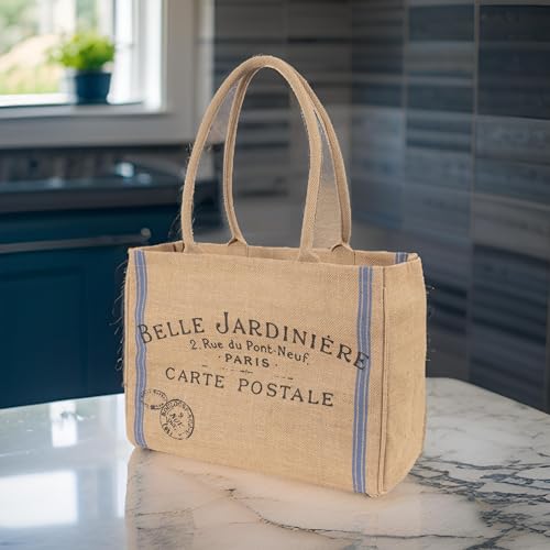 KAF Home Jute Market Tote Bag with Handles (Bell Jardinere) - color: Bell Jardinere