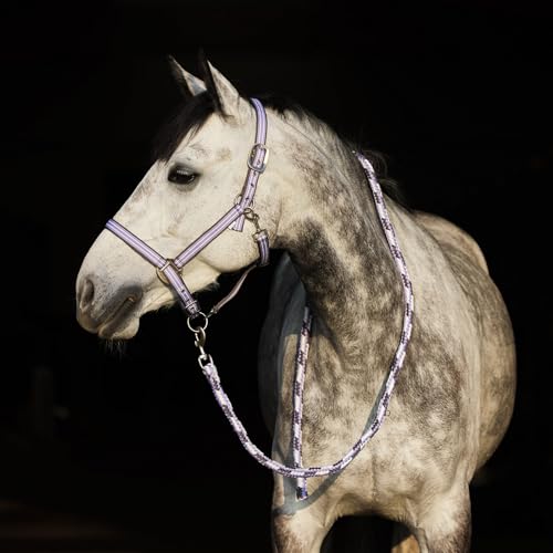 Horze Adepto Soft Durable Polyester 7' Lead Rope with Snap Hook | Horses and Livestock - color: Languid Lavender Purple