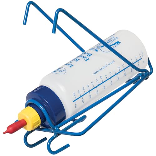 Premier 1 Lamb 'N' Goat Kid Wide-Mouth Bottle Kit – Pritchard Teat & Rack | Includes Pritchard teat & bottle rack. Wide mouth for easy cleaning & filling. For orphan lambs & goat kids. - style: Bottle, Pritchard Teat & Bottle Rack