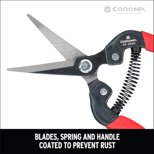 Corona Tools Long Curved Snips – 1.75″ Tempered Steel Precision Garden Shears for Fruit, Herbs, Flowers & Vineyard Use