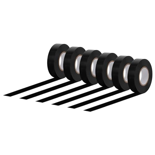 Amazon Basics Electrical Adhesive Tape, Insulating with Strong Adhesive, for Home DIY, Repairs, Electrical, Automotive and Equipment, 3/4" x 60', Black, 6-Pack