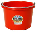 Little Giant® Plastic Animal Feed Bucket | Round Plastic Feed Bucket with Metal Handle | Made in USA | 5 Quarts (1, Red) - color: Red