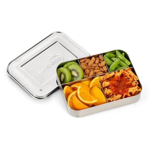 LunchBots Large Cinco Stainless Steel Kids Bento Box 5-Section 32 oz - color: Stainless Steel, size: 5 Section