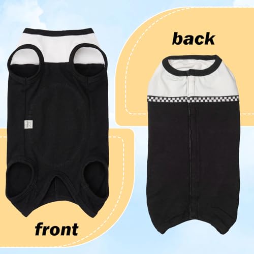 Dog Surgical Suit - Recovery Onesie for Dogs After Surgery, Spayed Female/Male Puppy, Breathable Anti-Lick Clothes, Alternative to Cone(Black and White-XXS) - color: black and white, size: XX-Small