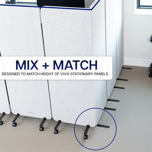 VIVO Freestanding 145 x 66 inch Privacy Panel System, Mobile Cubicle Divider, Acoustic Wall Partition, x6 24 inch Panels, Gray, PP-KIT-T145G-M - size: 145"