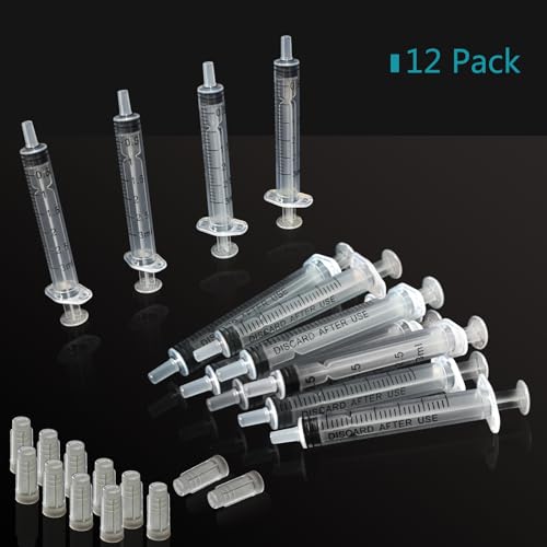 24 Pack 3ml Syringe with Cap and Luer Slip Tip, Sterile Syringe Individually Packaged for Labs, Liquid Measuring, Feeding Pets,Oil or Glue Applicator - style: C 3ml