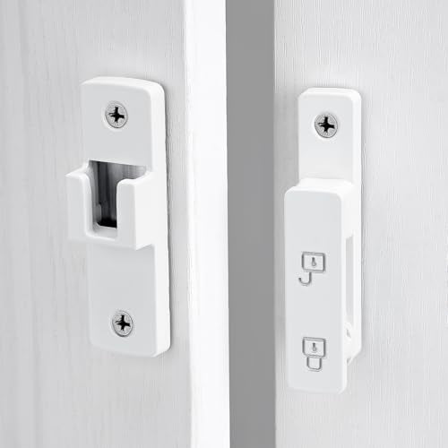 White 180 Degree Zinc Alloy Barn Door Latch, Flip Gate Lock | Sliding Door Latch Lock,for bedroom,garage,balcony,barn,bathroom,drawer,Wine Cabinet,window,cabinet,pet enclosures - color: White_180 Degree