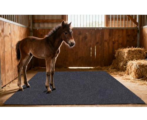 Under Horse/Stable Mats，8 x 8 FT Horse shed Floor mat——Backing Prevents Liquid Penetration,Duty Stall Mats for Floor Surface,Soft Material, Non-Slip Backing，Washable,Keeps Stable Floors Clean - size: 8 x 8 FT