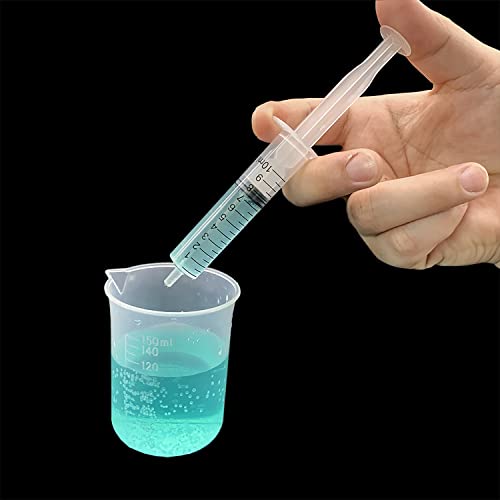 10 Pack 10ml Syringe for Liquid, Oral, Scientific Labs, Measurement, Dispensing, with Cap, 10cc Syringes - style: 10 ml