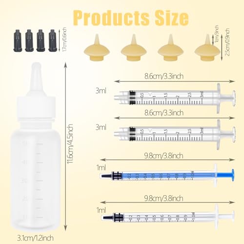 Mini Pet Feeding Bottle and Syringes with Nipples for Small Cat Dog Animals (Model 4) - size: model4