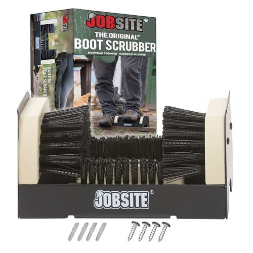 JobSite The Original Boot Scrubber - All Weather Industrial Shoe Cleaner & Scraper Brush - color: Brown - 1 Pack, size: 1 Pack
