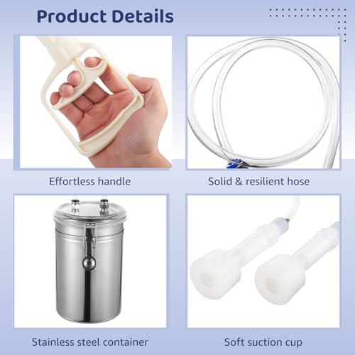 Manual Goat Milking Machine, 2L Effort-Saving Goat Milking Device, Sheep Milker Hand Pump,Milking Machine for Sheep Cows and Goats,Portable Milking Kit for Milk Plant Farm
