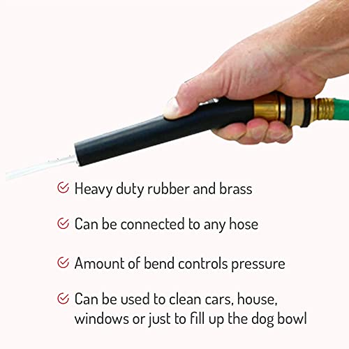 Hi-Tech Bend and Spray Water Nozzle - Heavy Duty, Flexible Garden Hose Attachment - Control Water Use and Spray 1 Unit