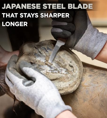 Super Sharp Hoof Knife - Hoof Knife with Wooden Handle, Horse Shoe Hoofing Made Easy with Hoof Trimming Knife with Special Colored Wooden Handle