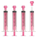 Feeding Syringes with Cap, Plastic Syringes for Liquid Pet Feeding Measuring Tool No Needle 10ml, (Pink, 4 Pcs), Intended for Dog / Cat / Rabbits / Small Animal / Scientific Lab - color: Pink