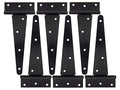 HLMOptimo Heavy Duty T Hinge Tee T Strap Shed Gate Barn Fence Door Hinge Wrought Rustproof All Size Black (6 pcs, 8 inch) - size: 8 Inch, style: 6 pcs