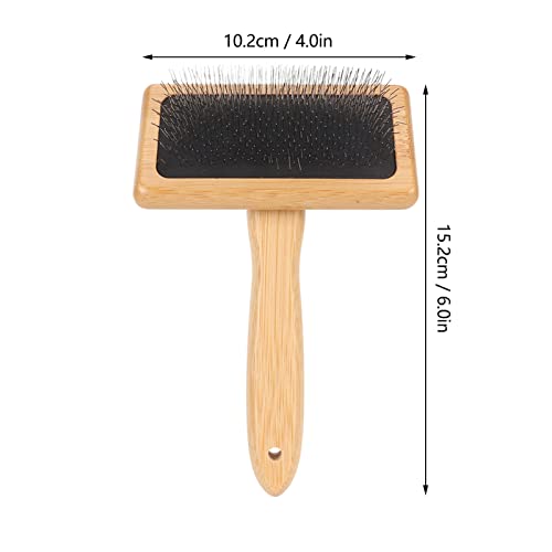 Sheepskin Wool Brush, Sheepskin Wool Wire Brush with Hole Cushion, Macrame Slicker Comb Pet Slicker Brush with Wood Handle for Grooming, Removing Shedding and Dirt (L) - size: L